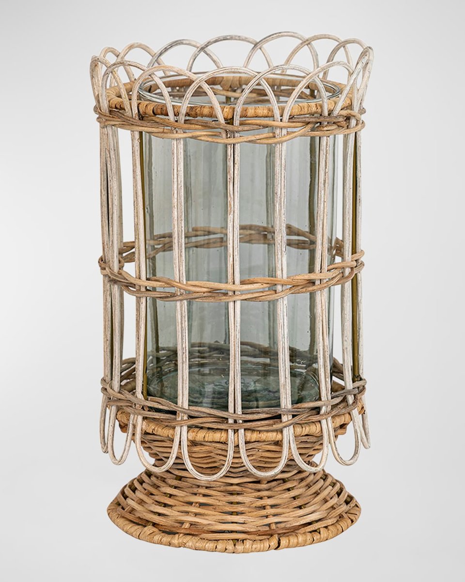 Provence Rattan 11.5" Hurricane - Whitewash