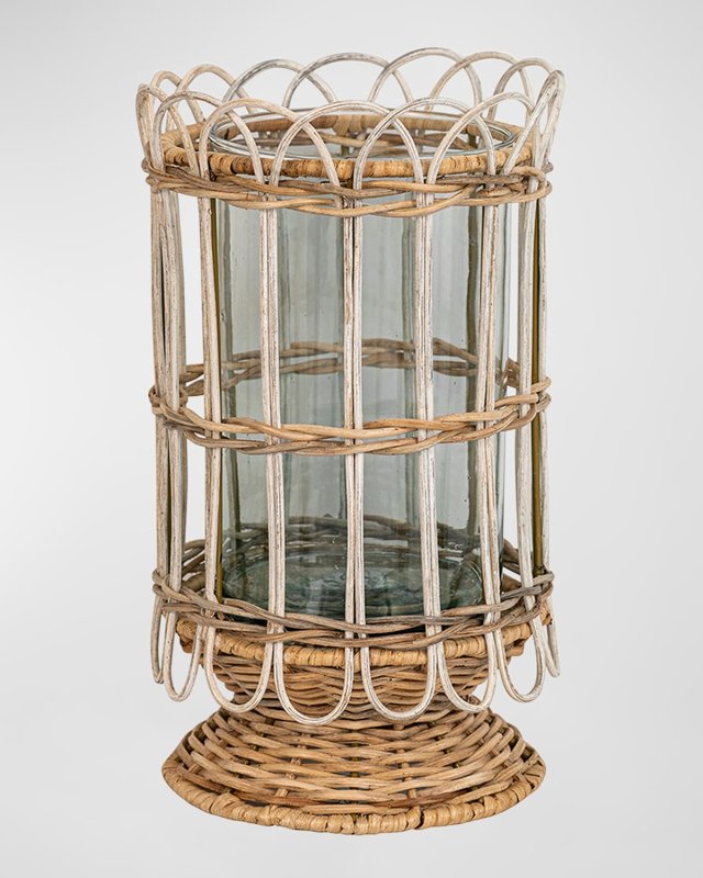 Provence Rattan 11.5" Hurricane - Whitewash
