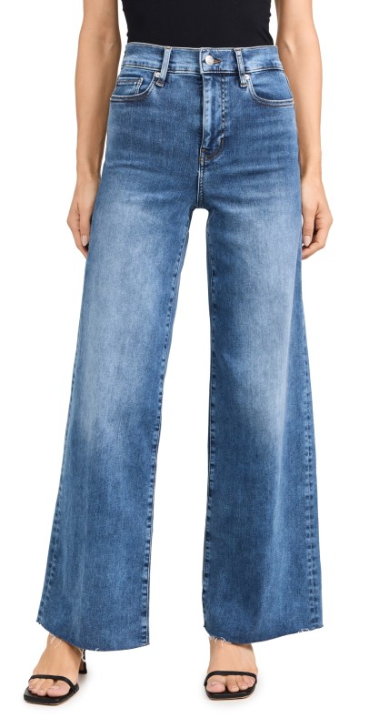 FRAME Le Slim Palazzo Raw Fray Jeans Mermaid