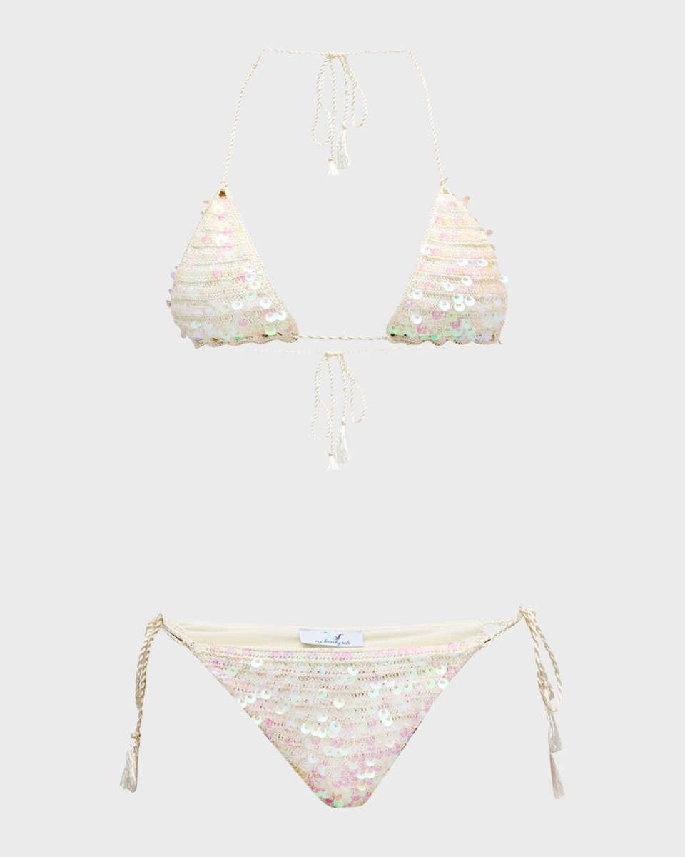 Hand-Crochet Sequin Two-Piece Bikini Set