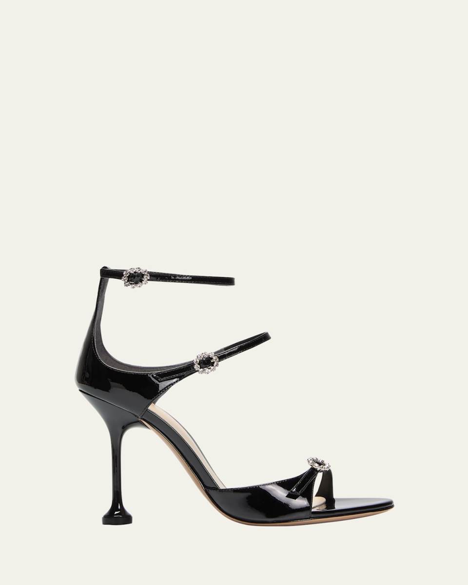 Anastasia Patent Embellished Buckles Sandals