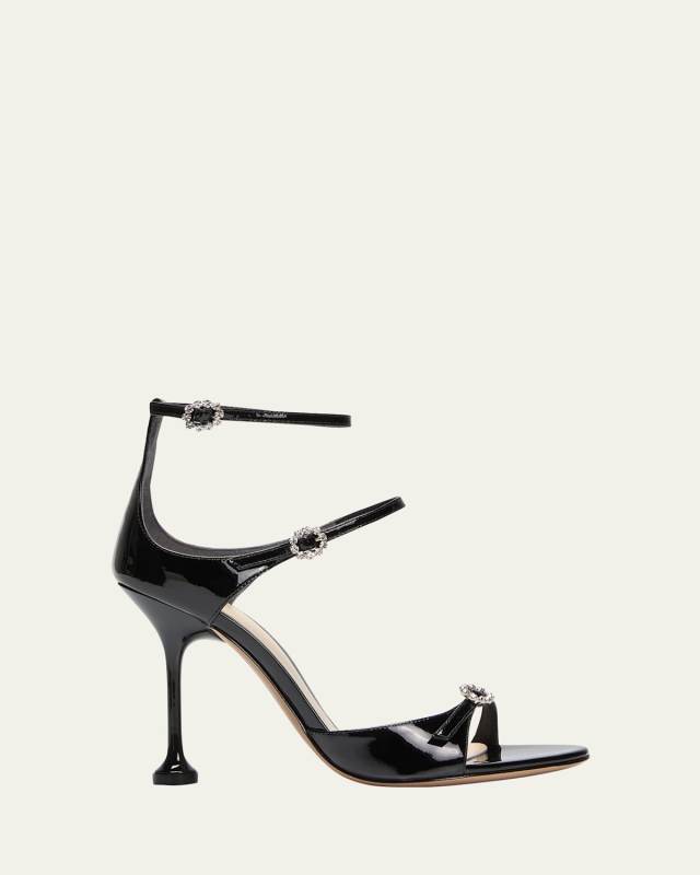 Anastasia Patent Embellished Buckles Sandals