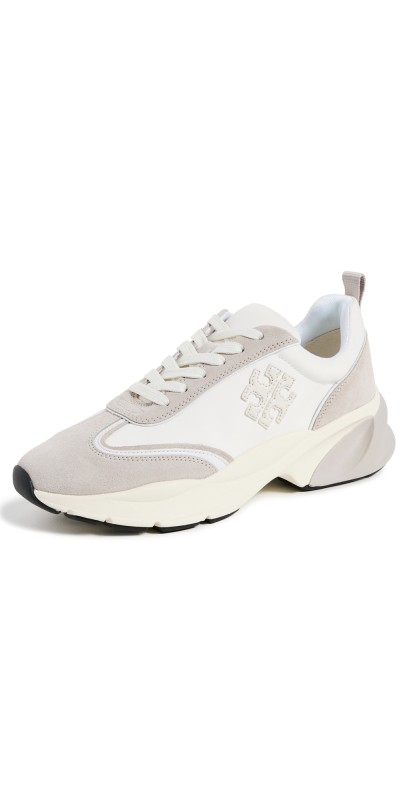 Tory Burch Good Luck Trainer Sneakers Bianco/Fossil Stone