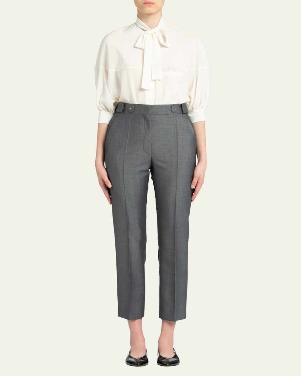 Kid Mohair Cropped Pants