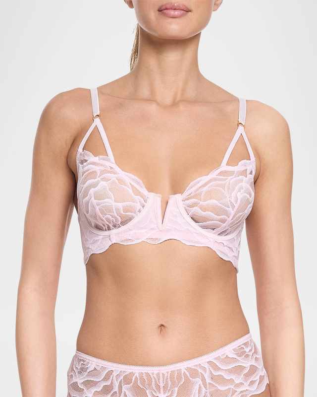 Silhouette Floral Scalloped Lace Demi Bra