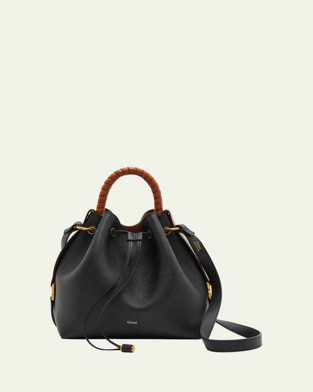 Marcie Bucket Bag in Grained Leather