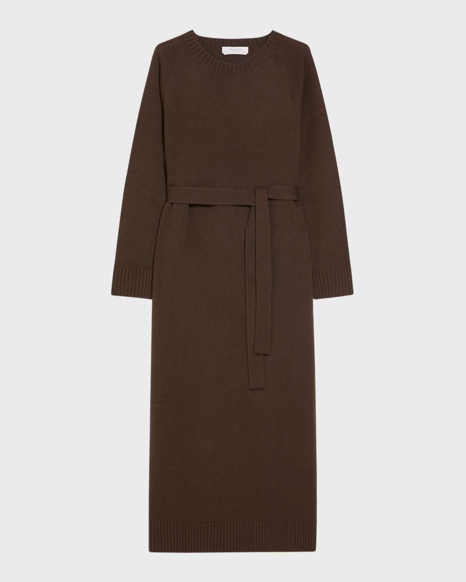 Scrivia Raglan-Sleeve Virgin Wool Midi Dress