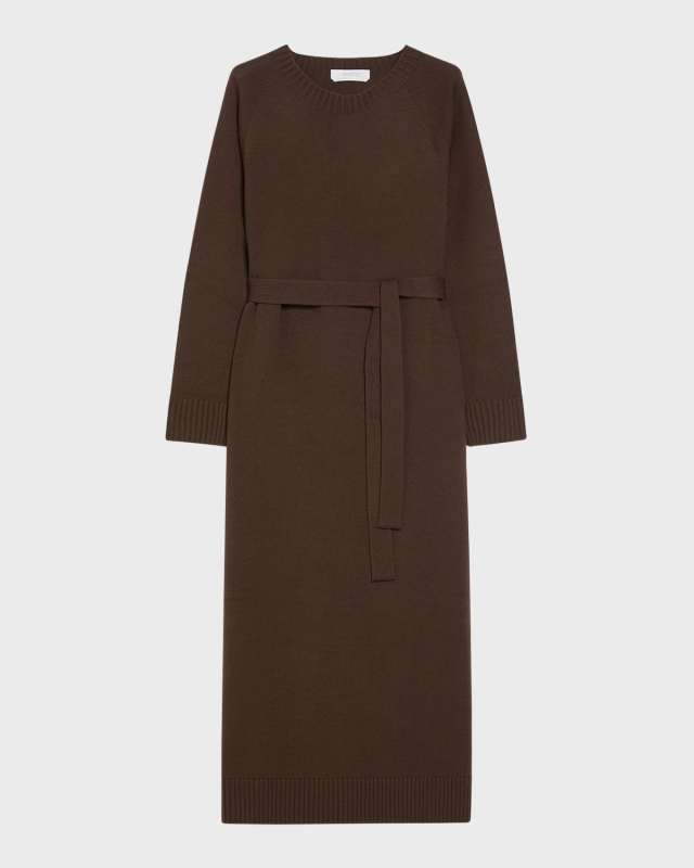 Scrivia Raglan-Sleeve Virgin Wool Midi Dress