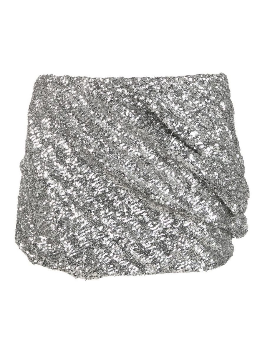 The Attico Jupe Midi - Argent