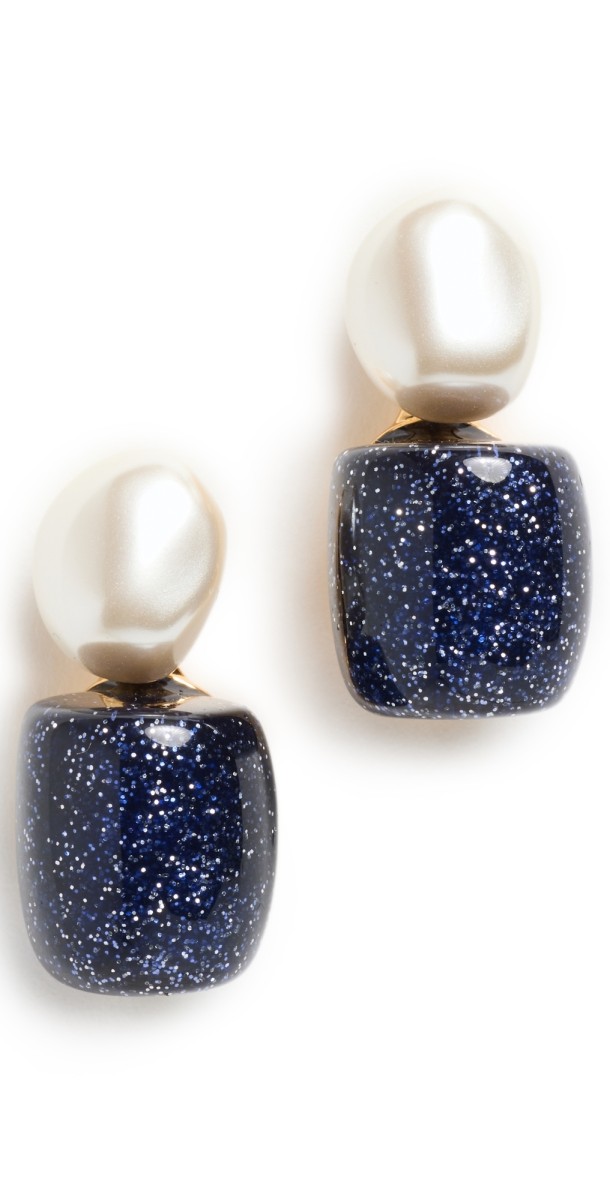 Lele Sadoughi Pebble Stud Earrings Midnight