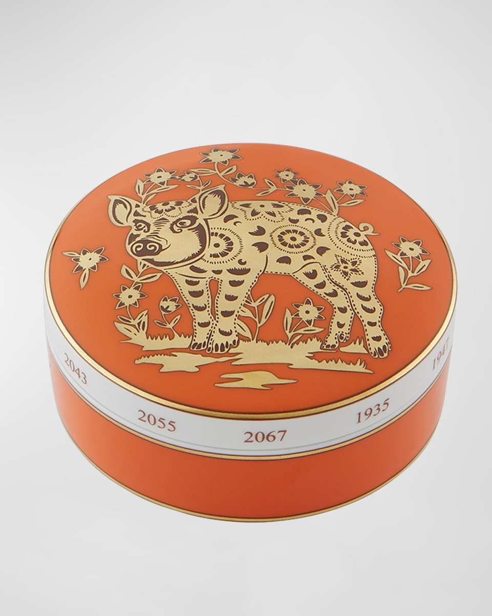 Large Round Box, Pig