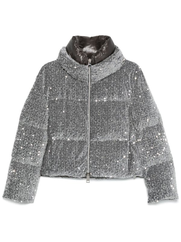 sequin-embellished padded jacket