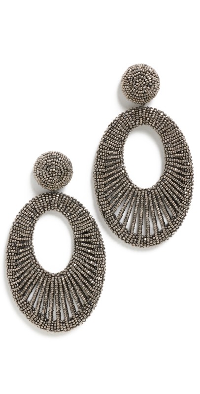 Deepa Gurnani Cypress Earrings Gunmetal