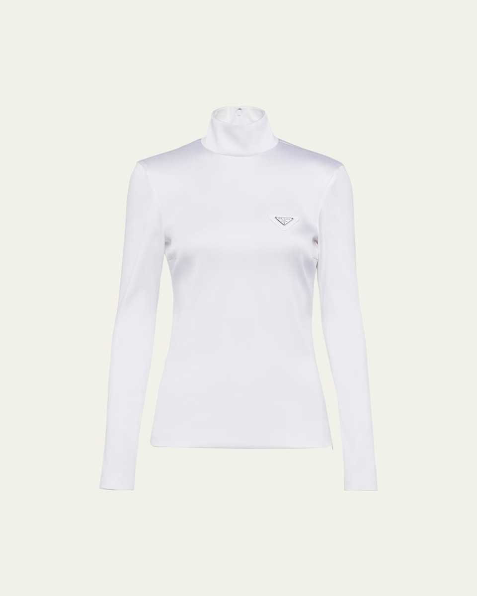 High-Neck Satin Top
