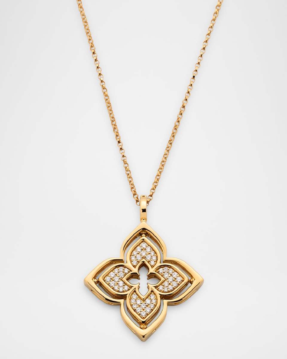 18K Yellow Gold Petite Venetian Princess Pirouette Diamond Necklace