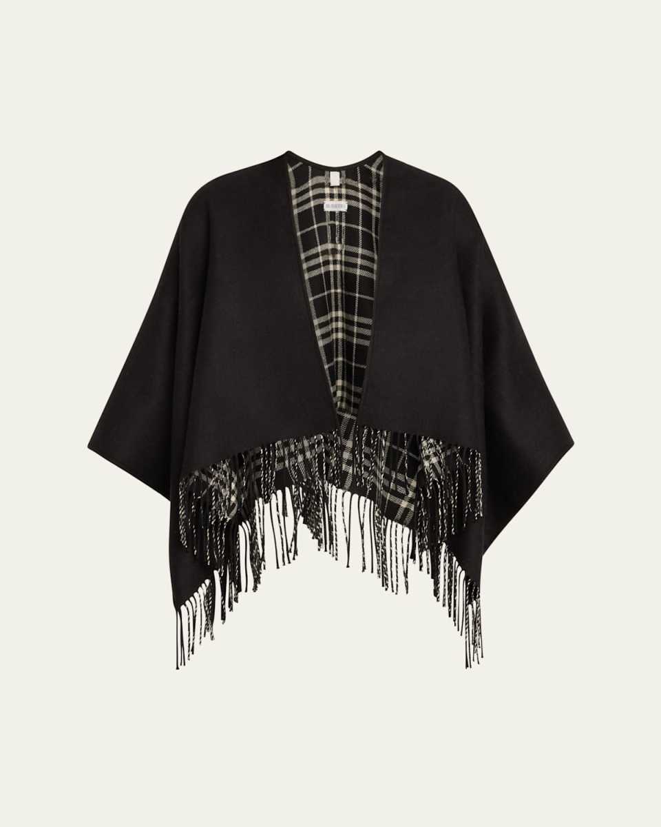 Charlotte Check Wool Cape