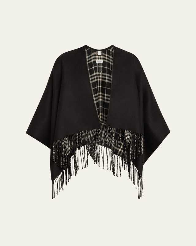 Charlotte Check Wool Cape