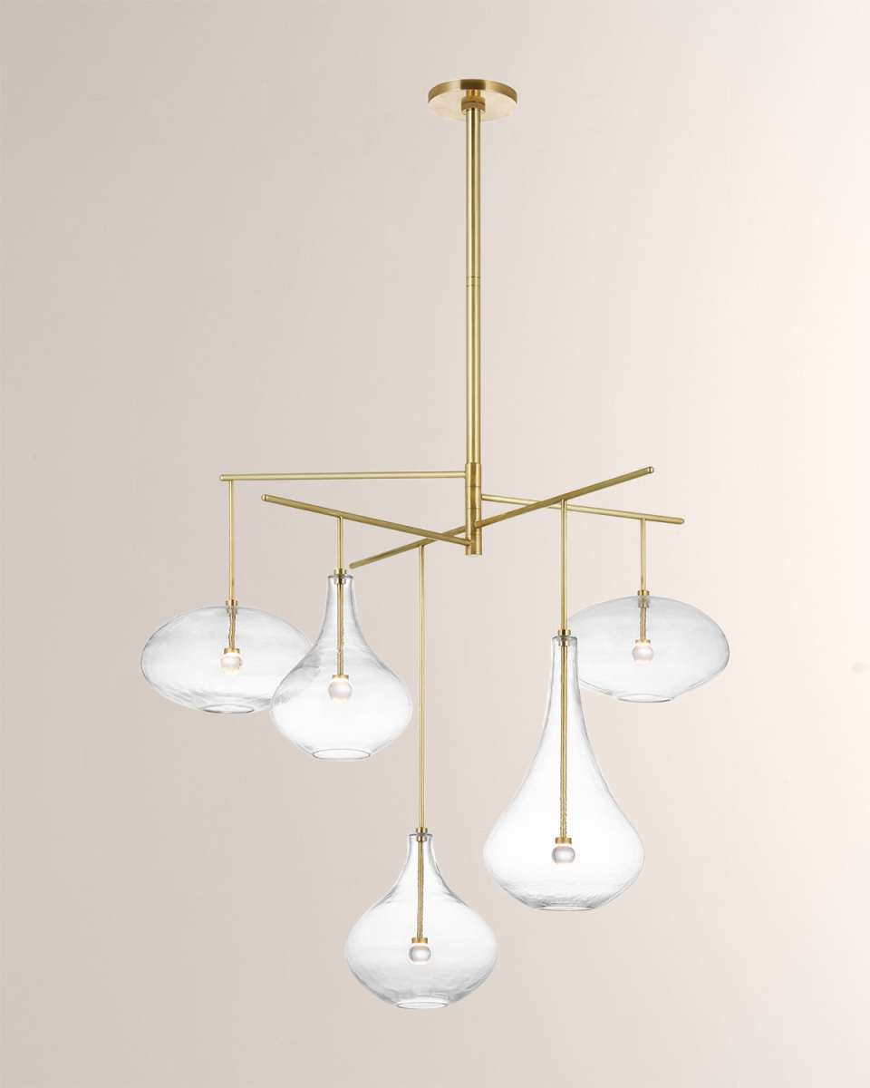 Lomme XL Chandelier in Soft Brass by Champilamaud