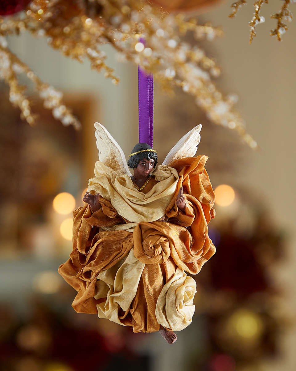 Black Angel Christmas Ornament with Robe