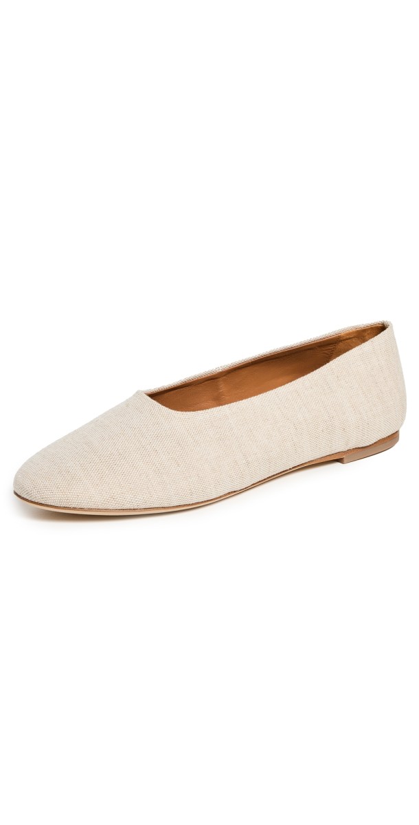 STAUD Alba Ballet Flats Natural
