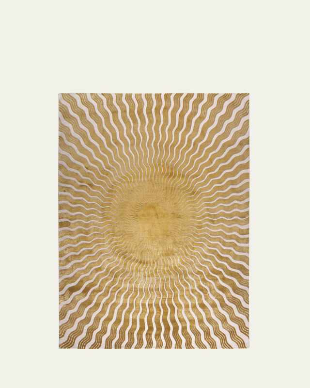 Sunray Gold Hand-Knotted Rug, 6' x 9'