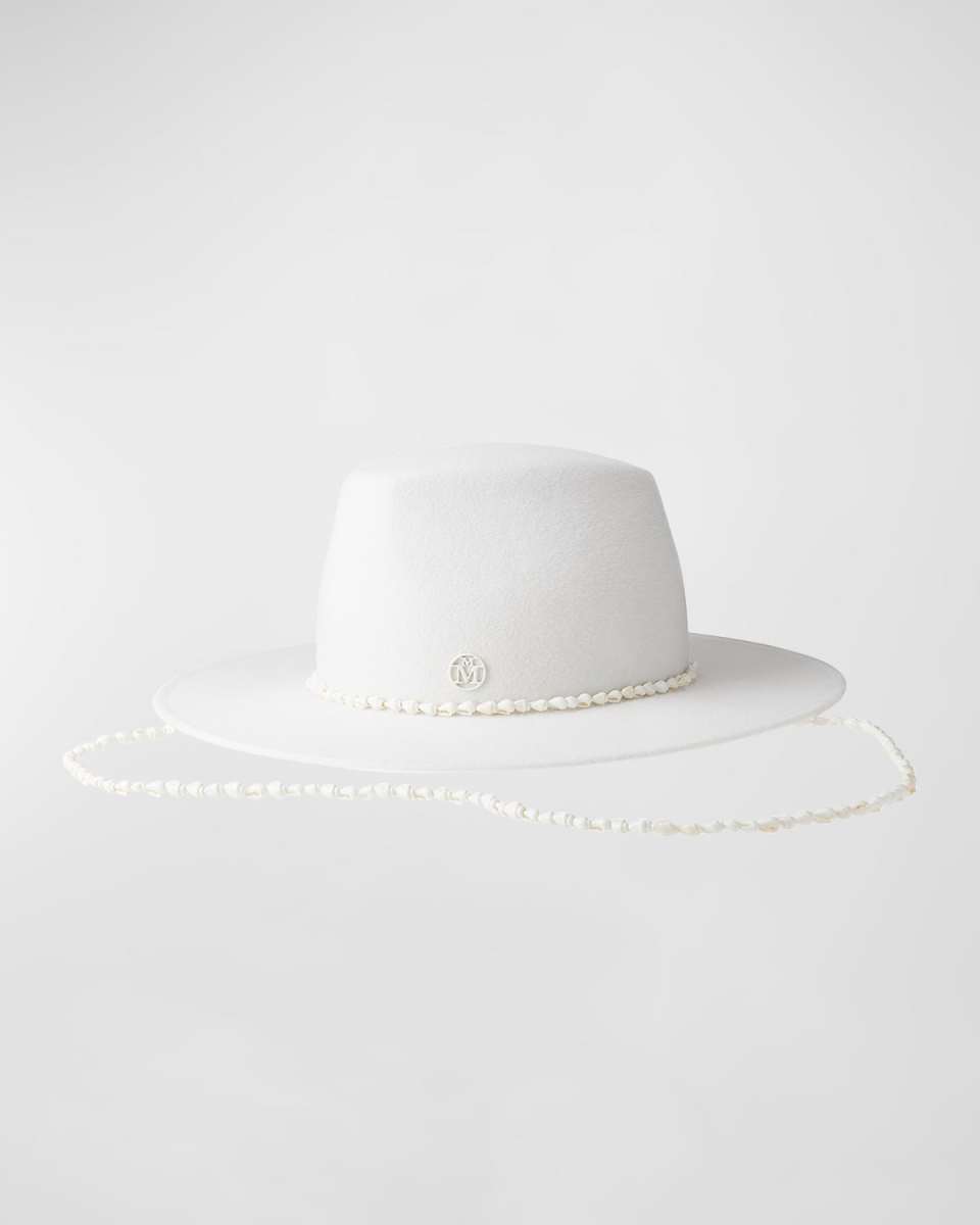 Kyra Felt Wool Fedora W/ Seashells