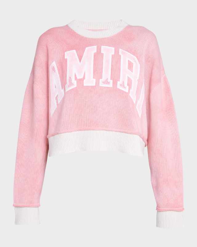 Vintage Logo Cashmere Crewneck Crop Sweater