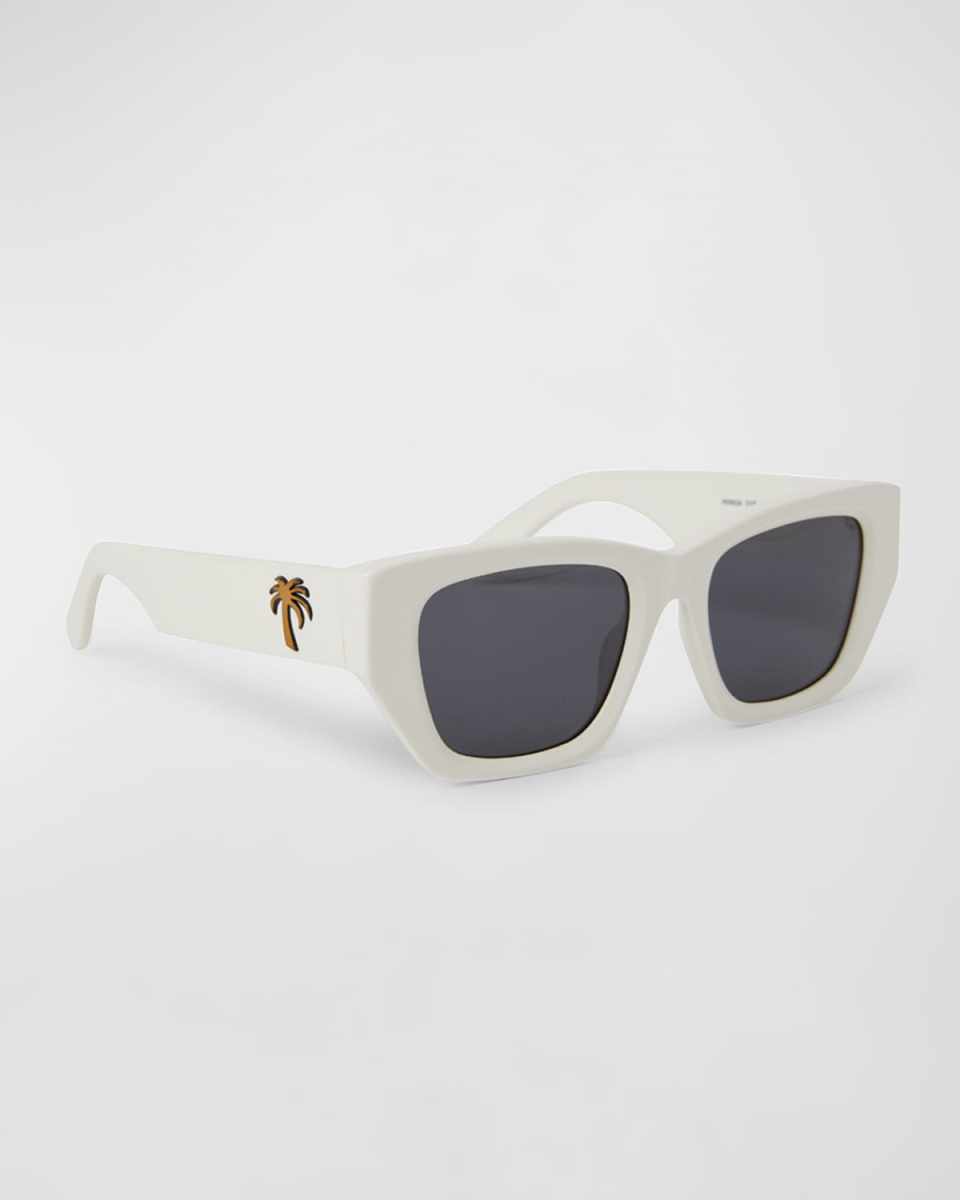 Hinkley White Acetate Cat-Eye Sunglasses