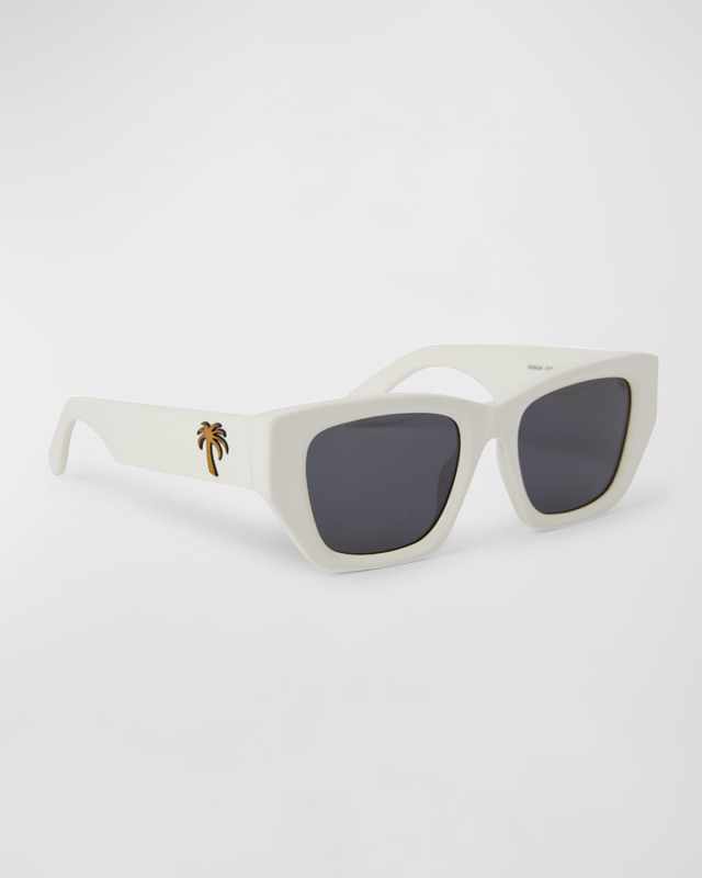 Hinkley White Acetate Cat-Eye Sunglasses