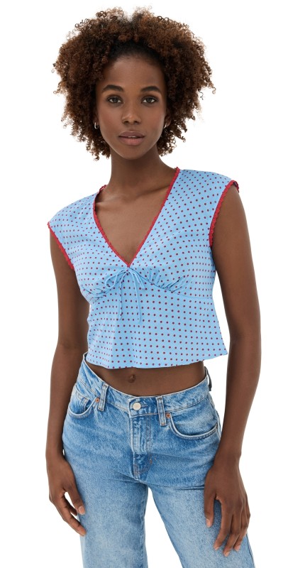 Reformation Cherry Top Summertime Dot