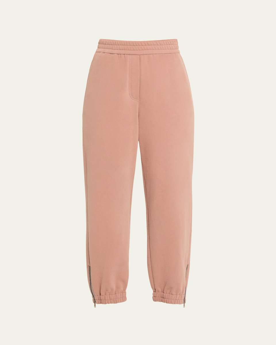 Cotton Felpa Joggers with Zipper Cuffs