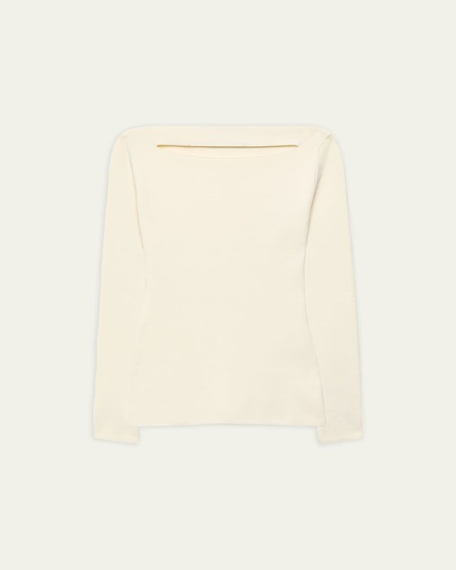 Cutout Compact Knit Long-Sleeve Top
