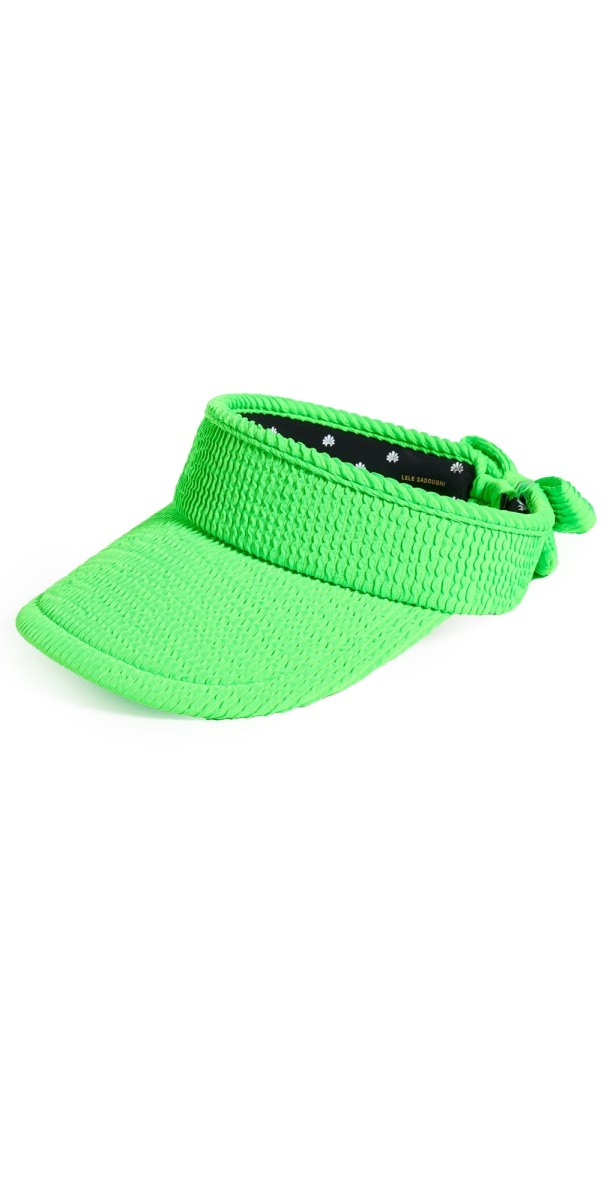 Lele Sadoughi Swimmer Bow Tie Visor Parakeet