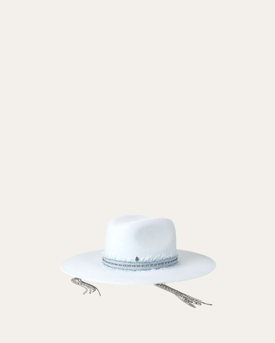 Eliza Fedora With Embellished Denim Band