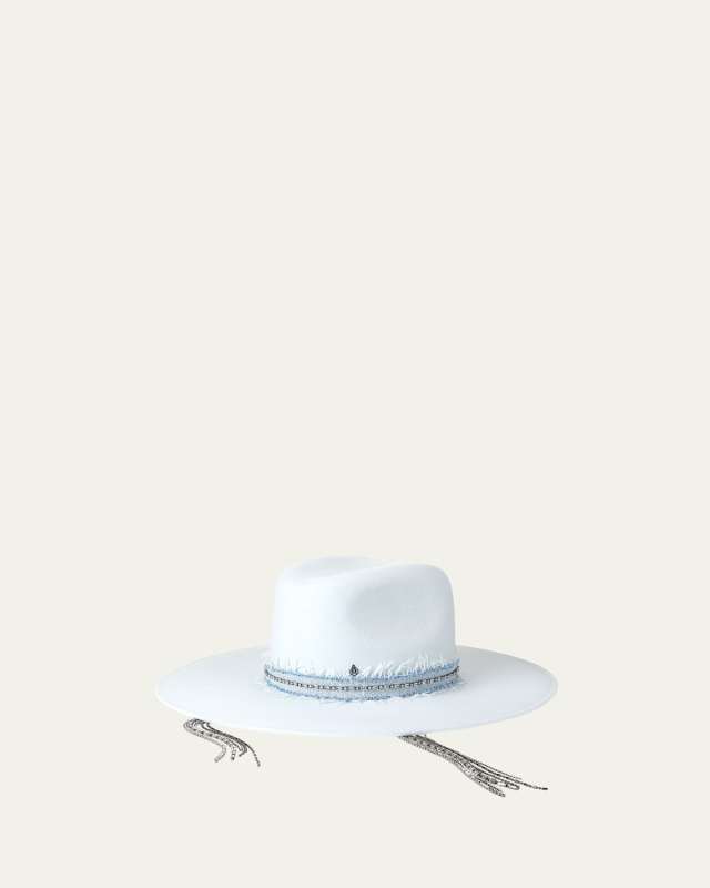 Eliza Fedora With Embellished Denim Band