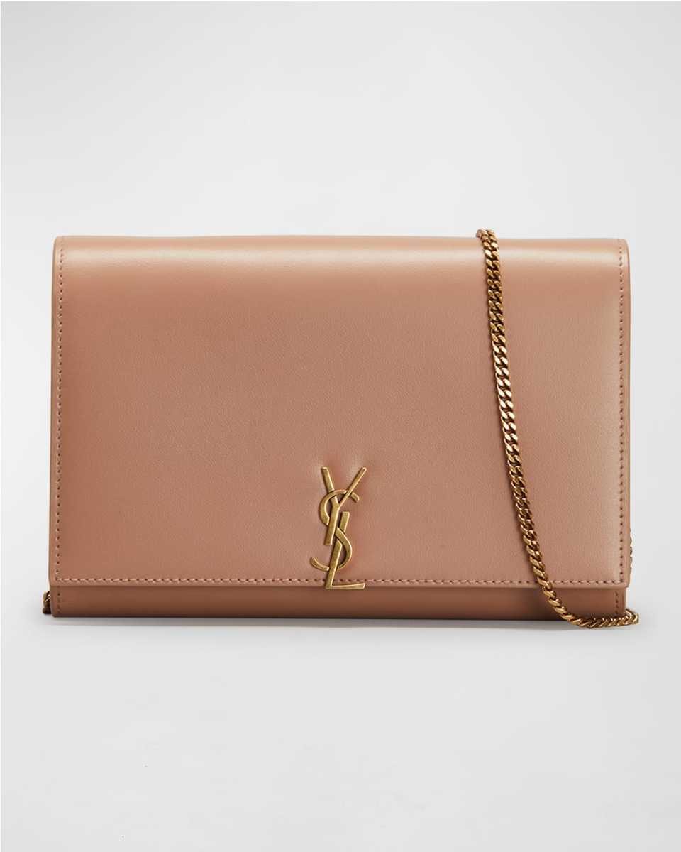YSL Monogram Wallet on Chain in Smooth Leather