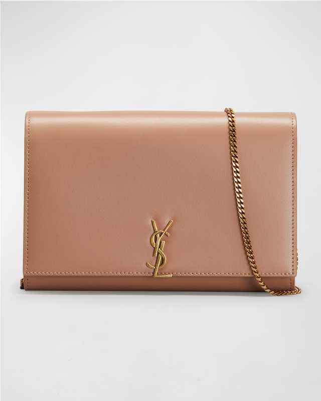 YSL Monogram Wallet on Chain in Smooth Leather