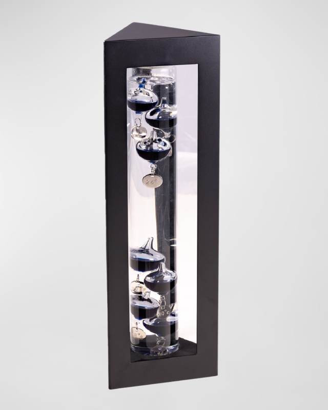 Galileo Thermometer with Black Weights, 13"L