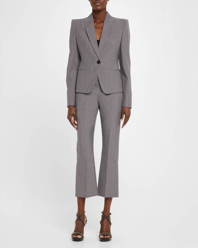 Single-Breasted Wool-Mohair Blazer Jacket