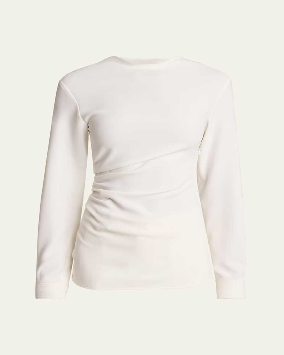 Alexis Gathered Matte Viscose Crepe Top