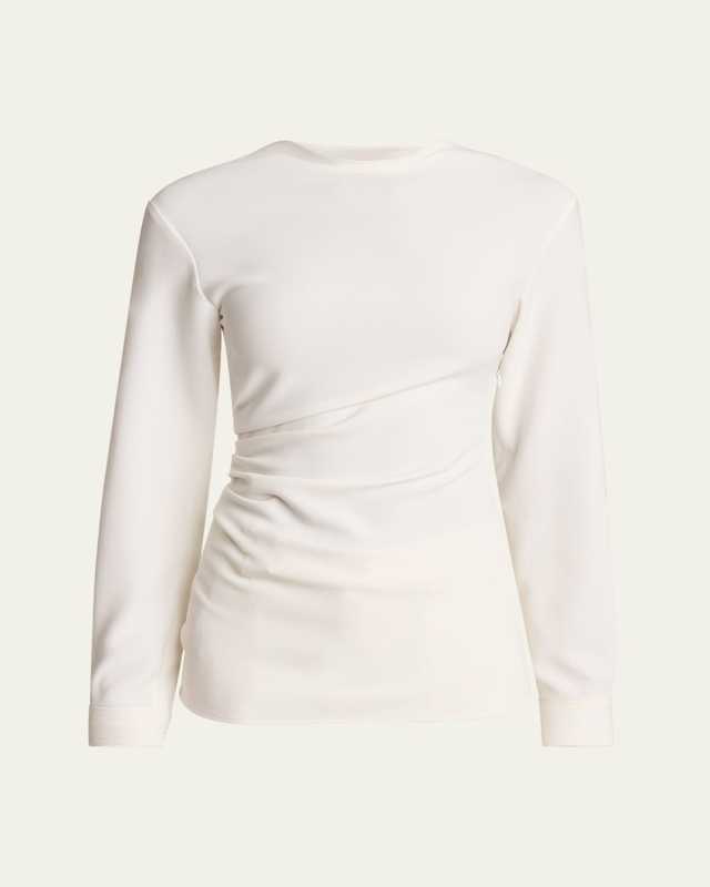 Alexis Gathered Matte Viscose Crepe Top