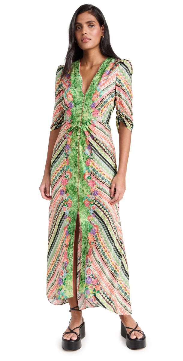 SALONI Mitsu B Dress Bloom Border Plmt