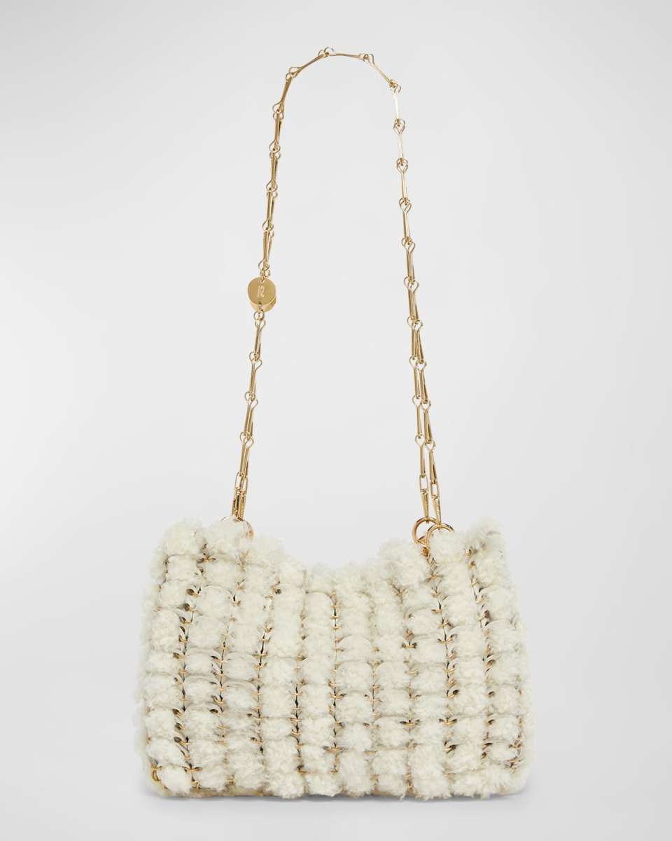 Sac a Main Disc-Link Lamb Fur Shoulder Bag
