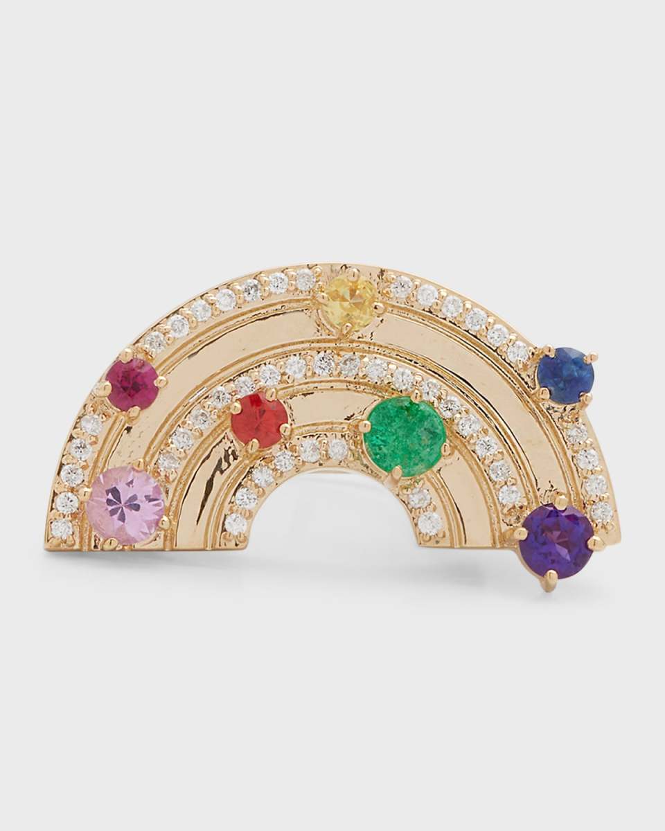 14K Rainbow Block Ring