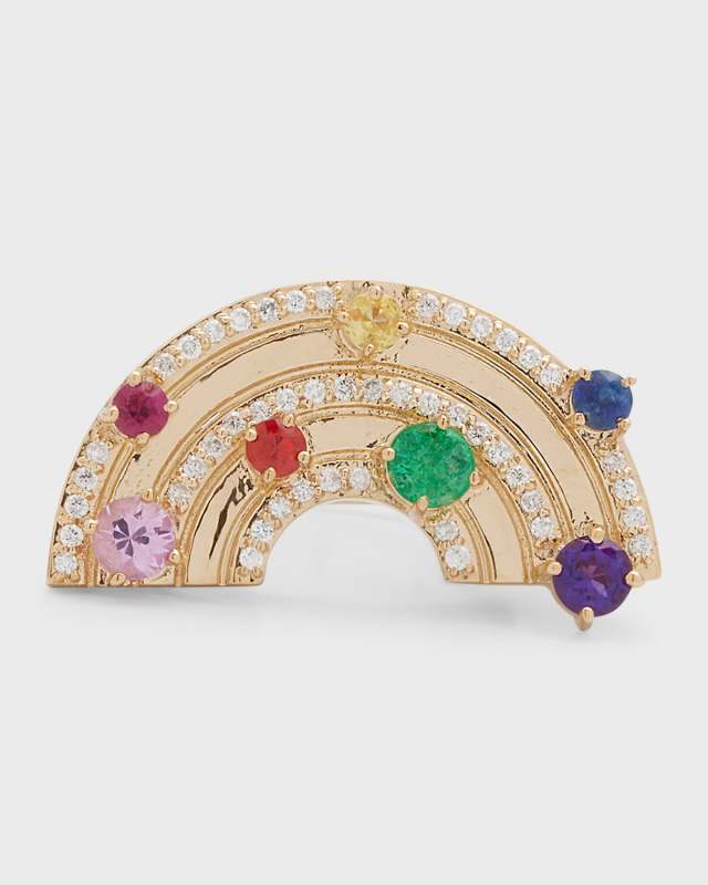 14K Rainbow Block Ring