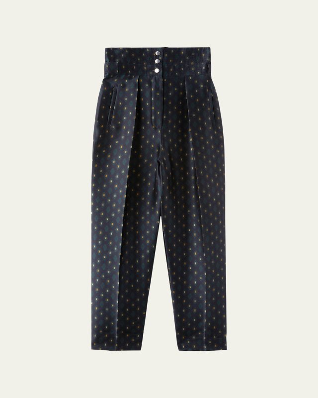 Torrey Abstract Wool Silk Tapered Pants