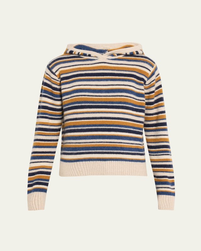 Vista Striped Cashmere Hoodie