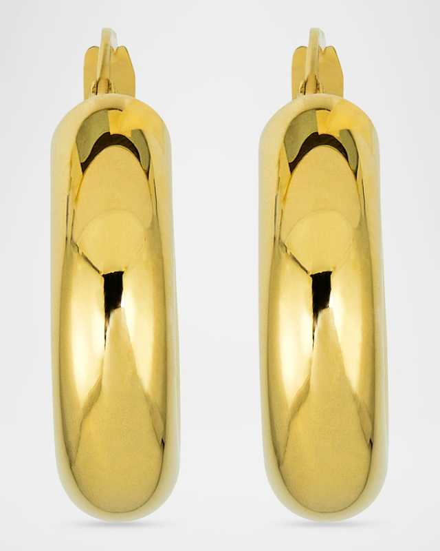10K Yellow Gold Doughnut Huggie Earrings