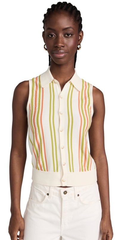 Guest in Residence Striple Plaza Vest Cream