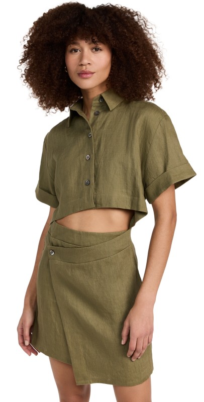 HEVRON Melanie Dress Olive